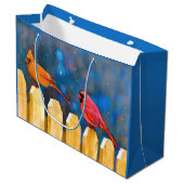 Kardinalen op het schilderen van de hek - Oorspron Groot Cadeauzakje (Voorkant Gekanteld)