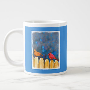 Kardinalen op het schilderen van de hek - Oorspron Grote Koffiekop