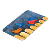 Kardinalen op het schilderen van de hek - Oorspron Magneet (Linkerzijde)