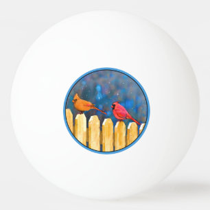 Kardinalen op het schilderen van de hek - Oorspron Pingpongbal