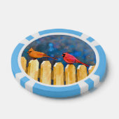 Kardinalen op het schilderen van de hek - Oorspron Poker Chips (Enkel)