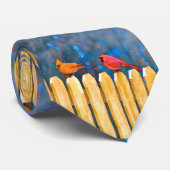 Kardinalen op het schilderen van de hek - Oorspron Stropdas (Opgerold)