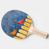 Kardinalen op het schilderen van de hek - Oorspron Tafeltennisbatje (Zijkant)