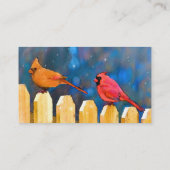 Kardinalen op het schilderen van de hek - Oorspron Visitekaartje (Achterkant)