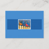 Kardinalen op het schilderen van de hek - Oorspron Visitekaartje (Achterkant)