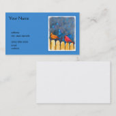 Kardinalen op het schilderen van de hek - Oorspron Visitekaartje (Voorkant / Achterkant)