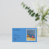 Kardinalen op het schilderen van de hek - Oorspron Visitekaartje (Staand voorkant)