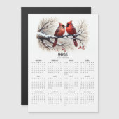 Kardinalen op Snowy Branch 2025 Magnetische Kalend (Voorkant / Achterkant)