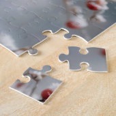 Kardinalen op wintertak legpuzzel (Zijkant)