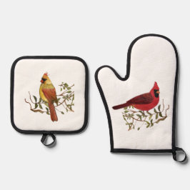 Kardinalen Oven Mitt en Pot Holder Set