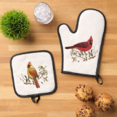 Kardinalen Oven Mitt en Pot Holder Set (Top down)
