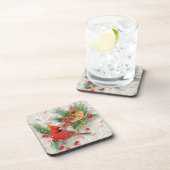 Kardinalen Paar Kerstmis Bier Onderzetter (Rechterzijde)