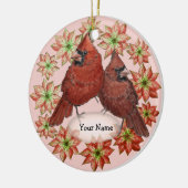 Kardinalen Poinsettia aangepaste ornamenten (Links)