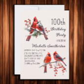 Kardinalen Sneeuw Winter Vogels 100e Verjaardag Kaart