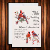 Kardinalen Sneeuw Winter Vogels 70ste Verjaardag Kaart