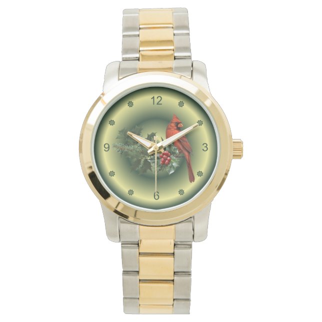 Kardinalen verschijnen als Angels bijna Kerst~ zij Horloge (Voorkant)