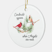 Kardinalen verschijnen als Angels in de buurt van  Keramisch Ornament (Links)