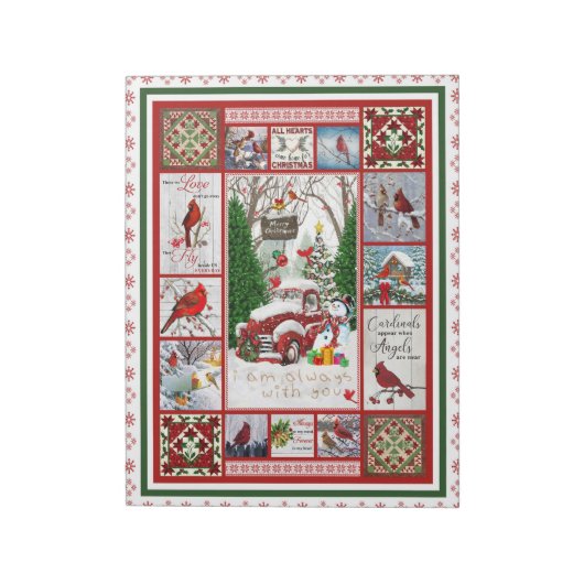 Kardinalen verschijnen als engelen bijna cadeautje notitieblok (Linkerzijde)