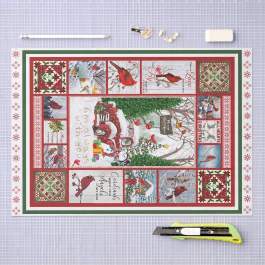 Kardinalen verschijnen als engelen bijna cadeautje tissuepapier (Craft)