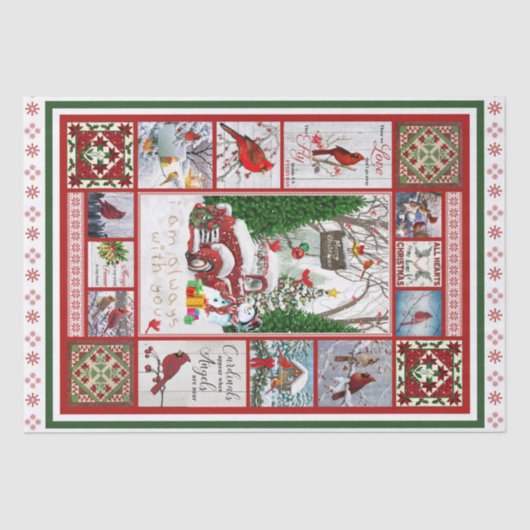 Kardinalen verschijnen als engelen bijna cadeautje tissuepapier (Voorkant)