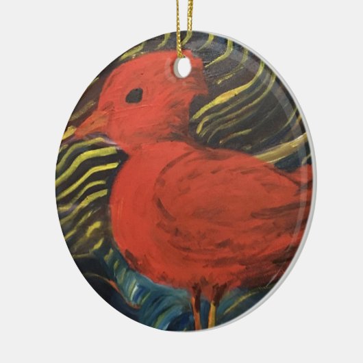 Kardinalen verschijnen als engelen in de buurt van keramisch ornament (Links)