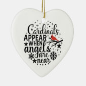 Kardinalen verschijnen Hart Keramische Kerstbal Keramisch Ornament (Rechts)