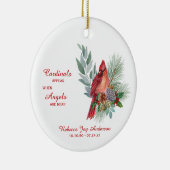 Kardinalen verschijnen in Angels nabij Foto Memori Keramisch Ornament (Rechts)