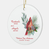 Kardinalen verschijnen in Angels nabij Foto Memori Keramisch Ornament (Links)