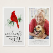 Kardinalen verschijnen in de buurt van Memorial Ka Visitekaartje (Voorkant /achterkant)