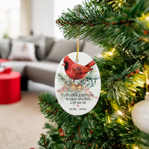 Kardinalen Verschijnen Kerstgroen Keramisch Ornament