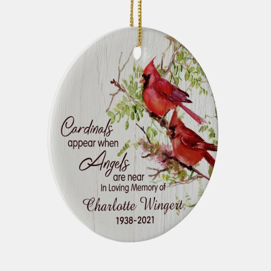 Kardinalen verschijnen wanneer Angels bijna gepers Keramisch Ornament (Rechts)