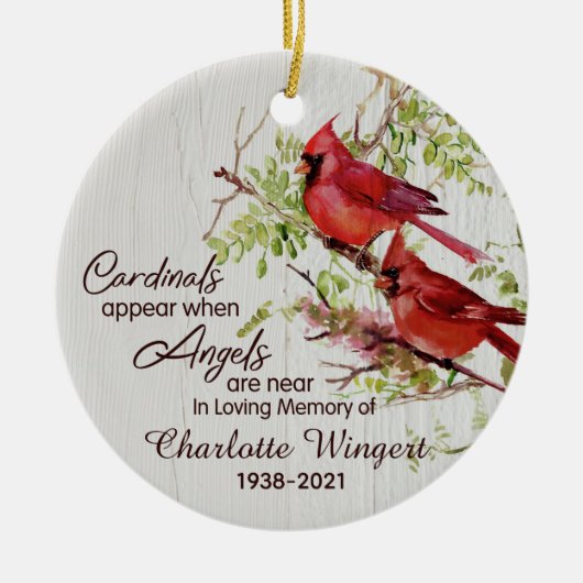 Kardinalen verschijnen wanneer Angels bijna gepers Keramisch Ornament (Voorkant)