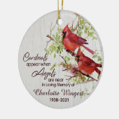 Kardinalen verschijnen wanneer Angels bijna gepers Keramisch Ornament (Links)