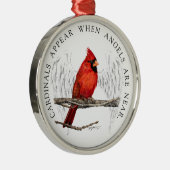 Kardinalen verschijnen wanneer Angels nabij lint Metalen Ornament (Rechts)