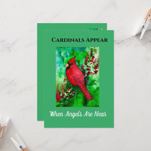 Kardinalen Verschijnen Wanneer Engelen Dichtbij Zi Kaart (Voorkant / Achterkant in situ)