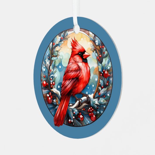 Kardinalen verschijnen wanneer engelen dichtbij zi metalen ornament (Voorkant links)
