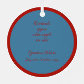 Kardinalen verschijnen wanneer engelen dichtbij zi metalen ornament (Achterkant)