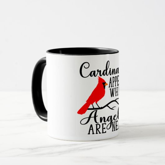 Kardinalen verschijnen wanneer engelen dichtbij zi mok (Voorkant links)