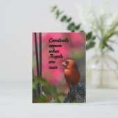 Kardinalen verschijnen wanneer engelen in de buurt briefkaart (Staand voorkant)