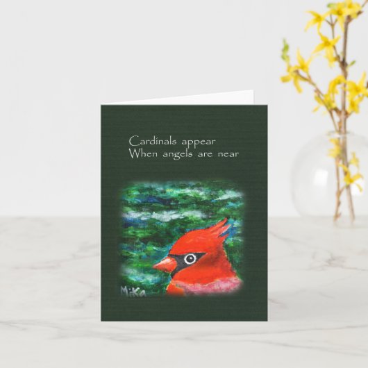 Kardinalen verschijnen wanneer engelen in de buurt kaart (Gele Bloem)