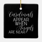 Kardinalen verschijnen wanneer engelen in de buurt keramisch ornament (Achterkant)
