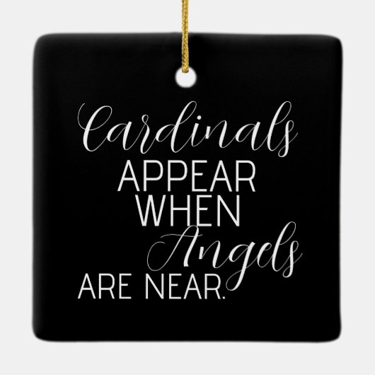 Kardinalen verschijnen wanneer engelen in de buurt keramisch ornament (Achterkant)