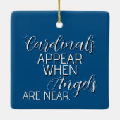 Kardinalen verschijnen wanneer engelen in de buurt keramisch ornament (Achterkant)