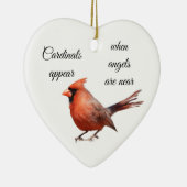 Kardinalen verschijnen wanneer engelen in de buurt keramisch ornament (Rechts)