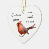 Kardinalen verschijnen wanneer engelen in de buurt keramisch ornament (Links)