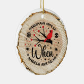 Kardinalen verschijnen wanneer engelen in de buurt keramisch ornament (Rechts)