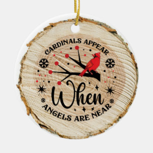 Kardinalen verschijnen wanneer engelen in de buurt keramisch ornament