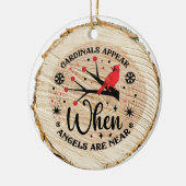 Kardinalen verschijnen wanneer engelen in de buurt keramisch ornament (Links)