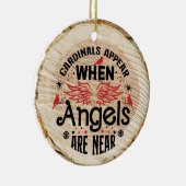 Kardinalen verschijnen wanneer engelen in de buurt keramisch ornament (Rechts)