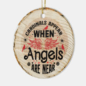 Kardinalen verschijnen wanneer engelen in de buurt keramisch ornament (Links)